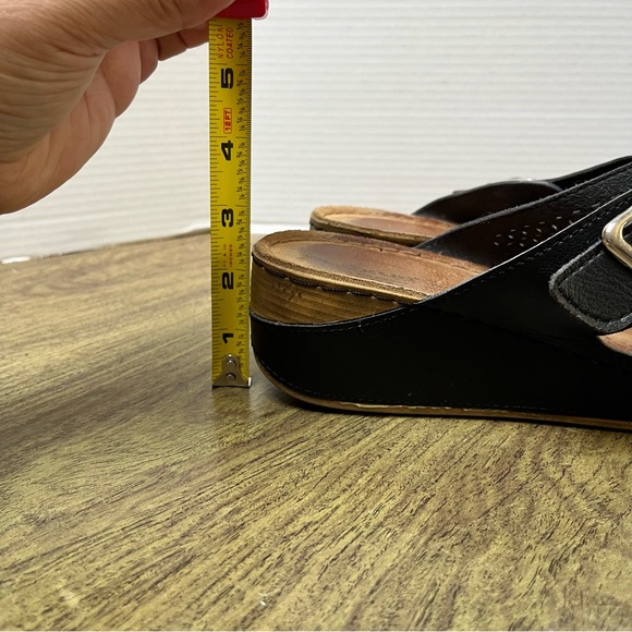 Flexus Anatomic Black Leather Sandals Size 41 - Picture 10 of 11